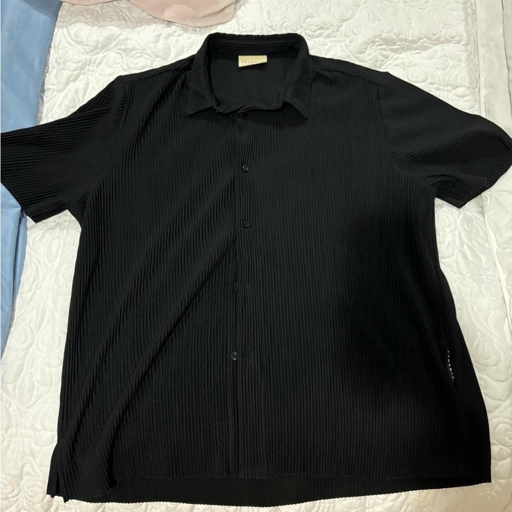 YoungLA Black Textured Men's Button Down Shirt
